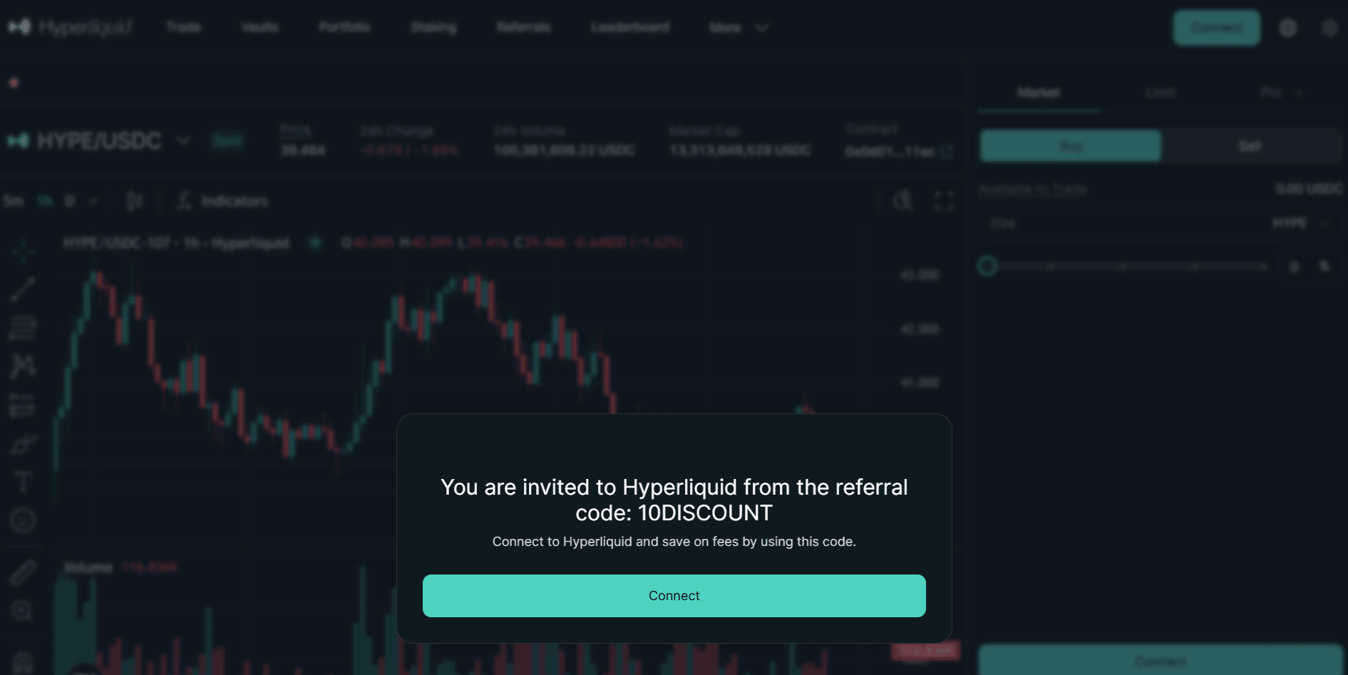 Hyperliquid cod de recomandare introdus in dashboard platforma