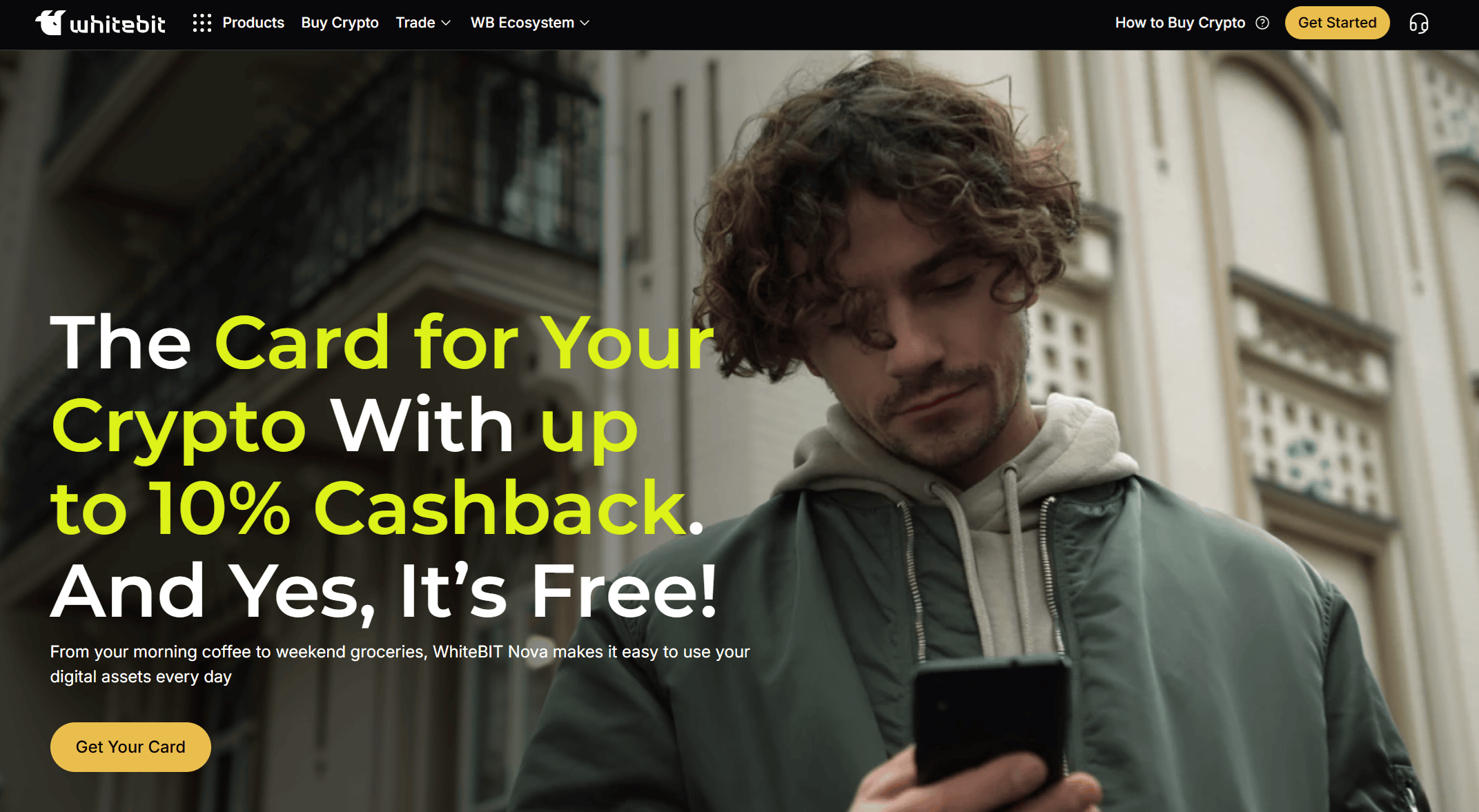 WhiteBIT Nova Debit Card crypto cu cashback BTC